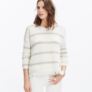 Madewell striped fringe edge sweater