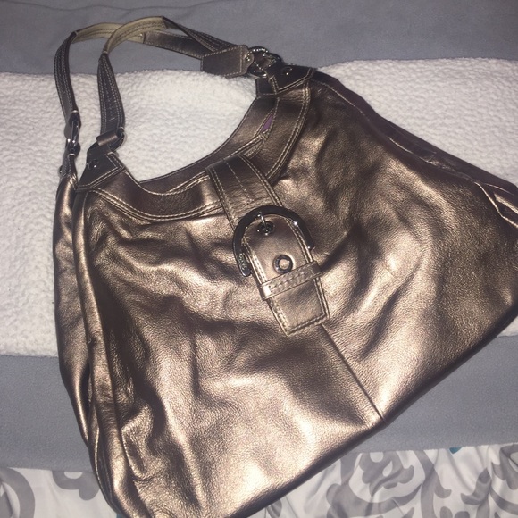 Bronze & Purple Coach Purse