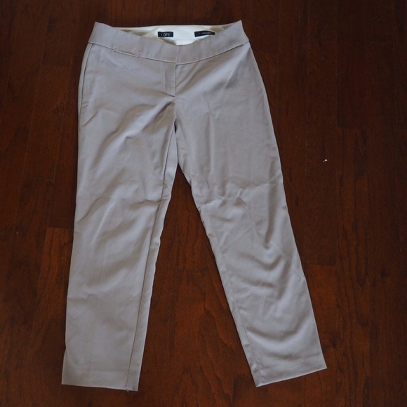 LOFT Marissa Ankle Cropped Beige Pants
