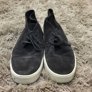 Vince black suede high top sneakers