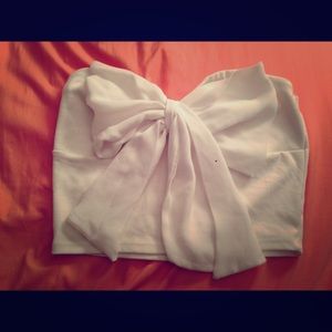 White Bow Crop Top!