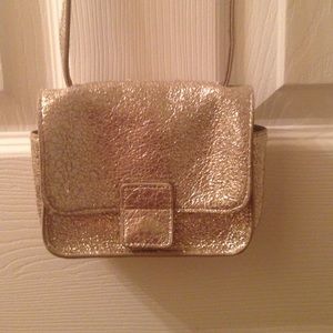 J. Crew metallic gold small crossbody purse