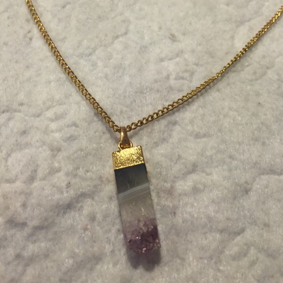 Amethyst stone long necklace