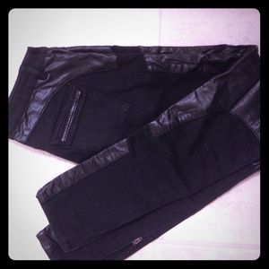 Bebe jeans, black and pleather! Size 26