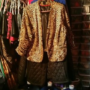 Leopard blazer with matching skirt