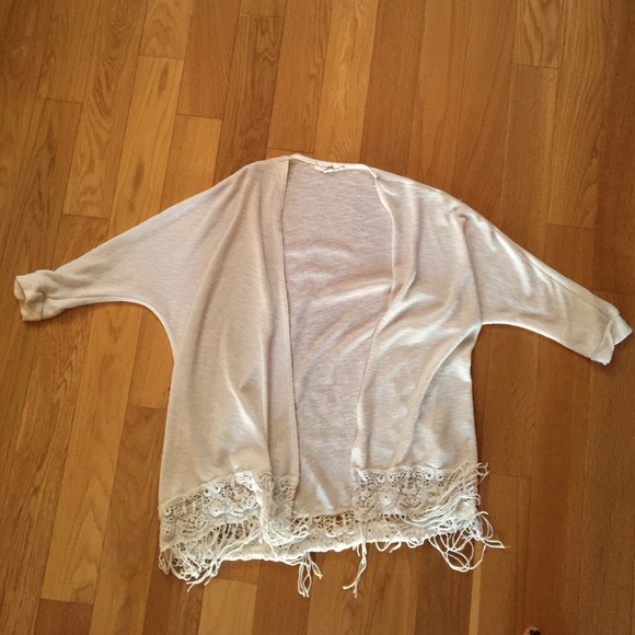 Nordstrom BP Cream Sweater with tassels