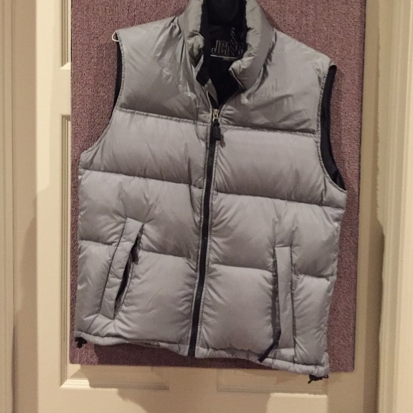 JCrew Silver Metallic Down Vest