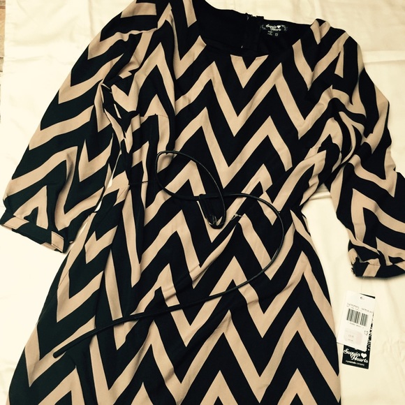 Black and Tan Chevron dress
