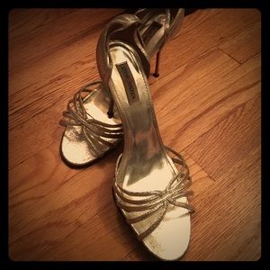 Steve Madden metallic silver heels, size 10