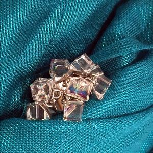 SWATCH silver CZ cubes ring.