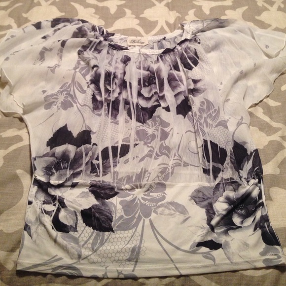 Frilly Black and White Top