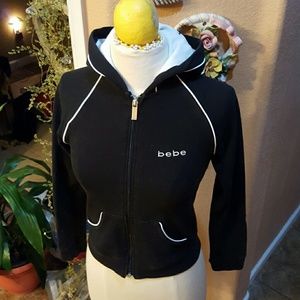 Bebe black zip up hoodie small
