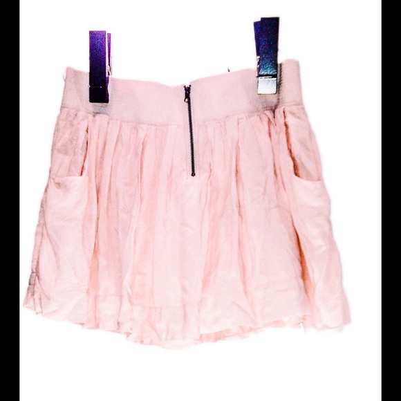 Pink Zip Front Skirt