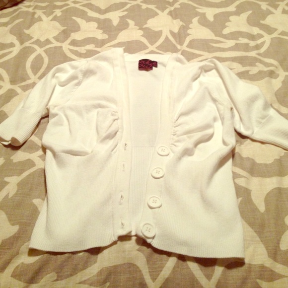 White Ribbed Cardi - Picture 1 of 1