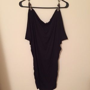 Wilster black night dress with drop cold shoulder!