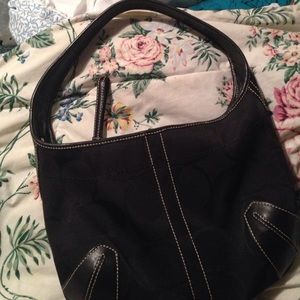 Black small coach hand bag