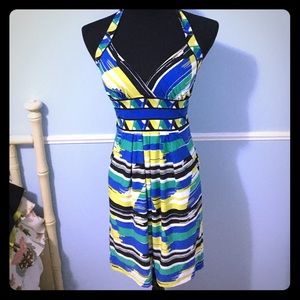 BCBG multicolor halter dress