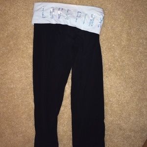 PINK cropped yoga leggings