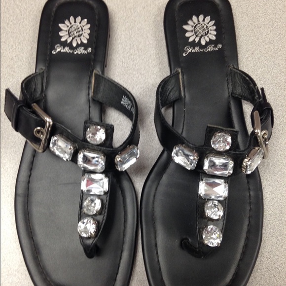 Yellow Box Jeweled Sandals - Picture 2 of 4