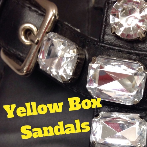 Yellow Box Jeweled Sandals - Picture 3 of 4