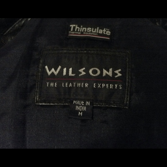 Wilsons Black Leather Thinsulate Jacket Sz Med - Picture 3 of 3