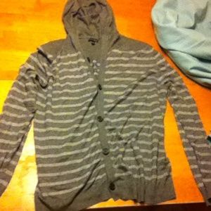 Striped hooded sweater