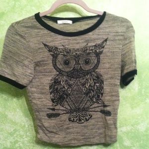 Owl Tee Crop Top