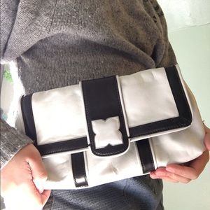 Black and white clutch