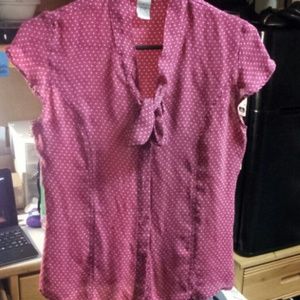 Cute Polka Dot Pink/White Blouse!