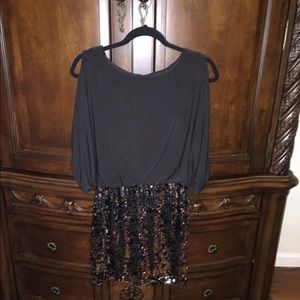 Sequin bottom black dress!