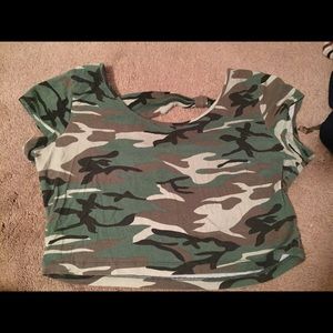 Army crop top