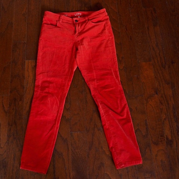 LOFT 4P Red Super Skinny Cords