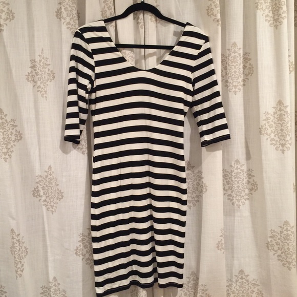 Striped body con dress