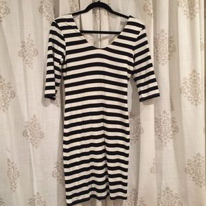 Striped body con dress