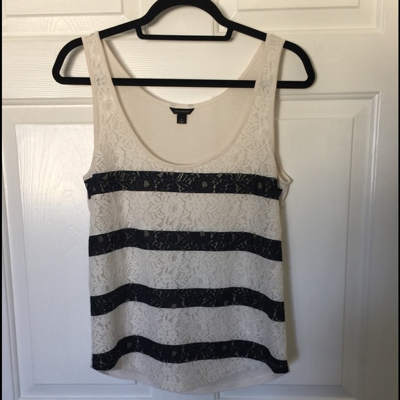 Ann Taylor lace stripe tank