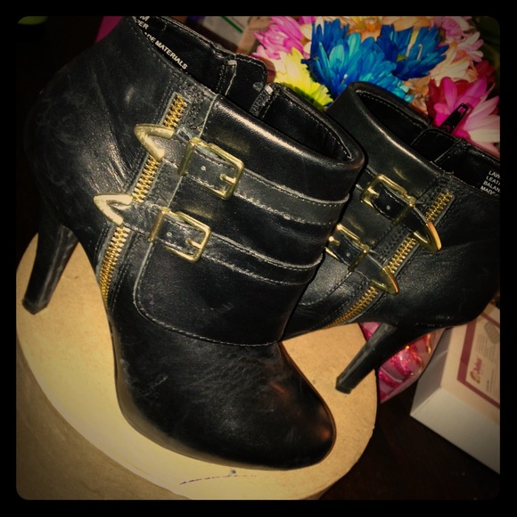 Black Leather Booties