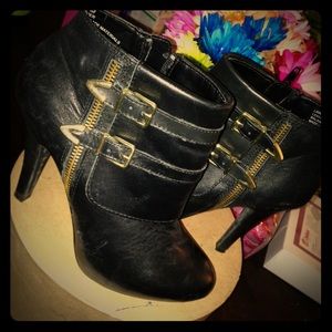 Black Leather Booties