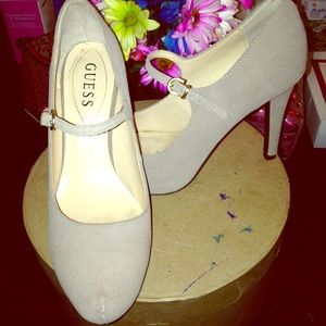 Guess Nude Leather Suede Pumps