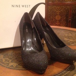 Sparkly Black Nine West Heels!