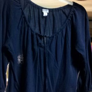 Navy Short Sleeve Blouse!