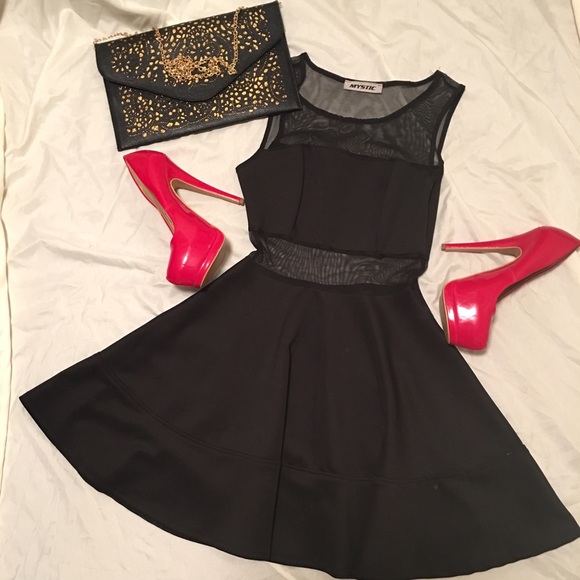 Black peekaboo dress