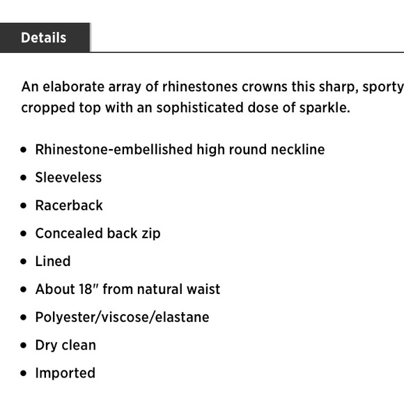 • Elizabeth and James black embellished crop L • - Picture 4 of 4