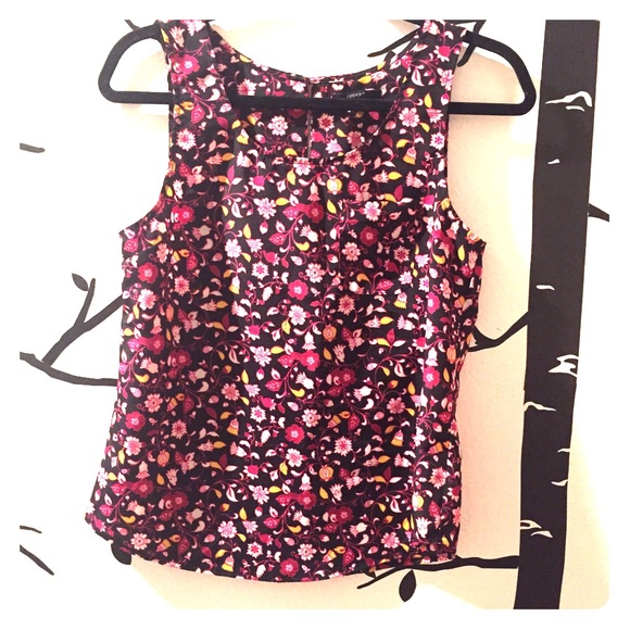 Pink floral tank top
