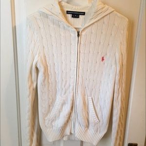 Women's Ralph Lauren white hoodie sweater