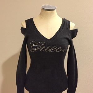 guess cut out sweater top