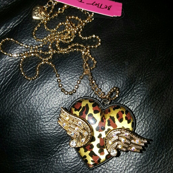 Betsy Johnson Heart with Wings Necklace!