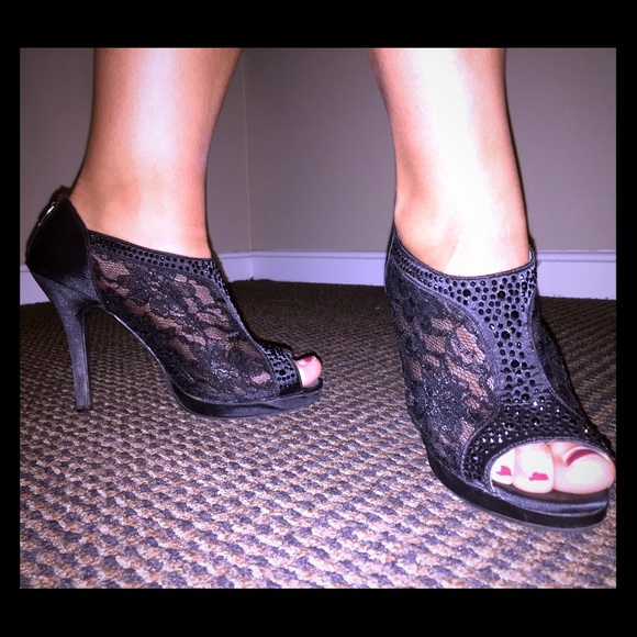 Black open toed heels