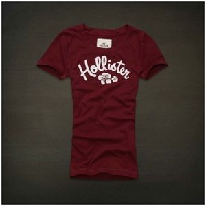 burgundy Hollister tee