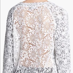 Astr lace back nubby sweater