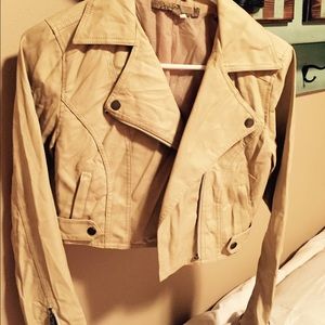 Faux leather half statement jacket